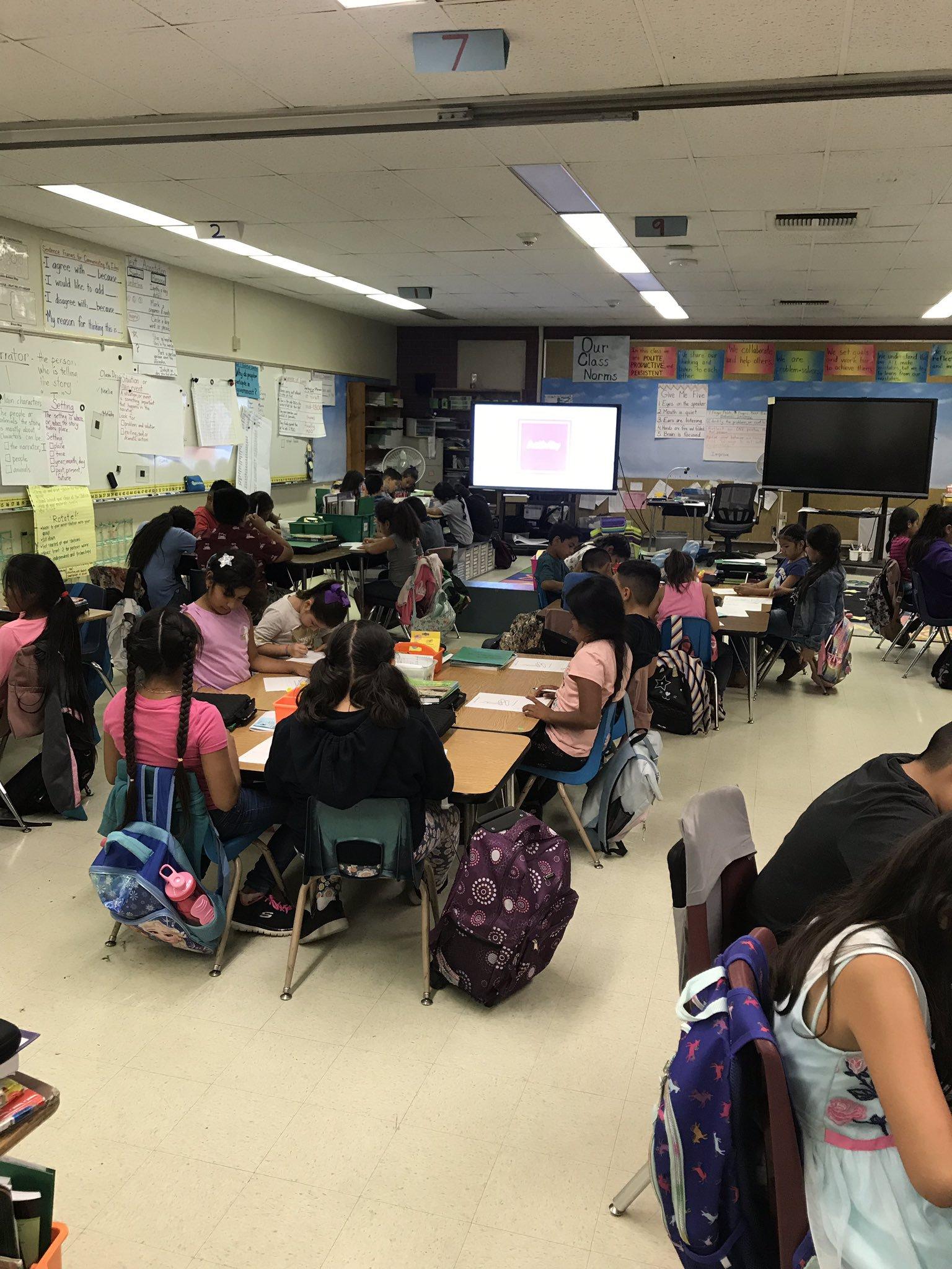 Ms. Willard is showing her students how to make friends. Students read "Making Friends is an Art" by #JuliaCook. One student wrote "I can stand up for everyone if they are being bullied" Alcott Eagles SOAR! #proud2bepusd